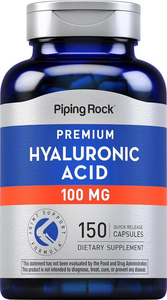 Premium Piping Rock Hyaluronic Acid Capsules - 100mg, 150 Count - Non-GMO, Gluten Free Formula