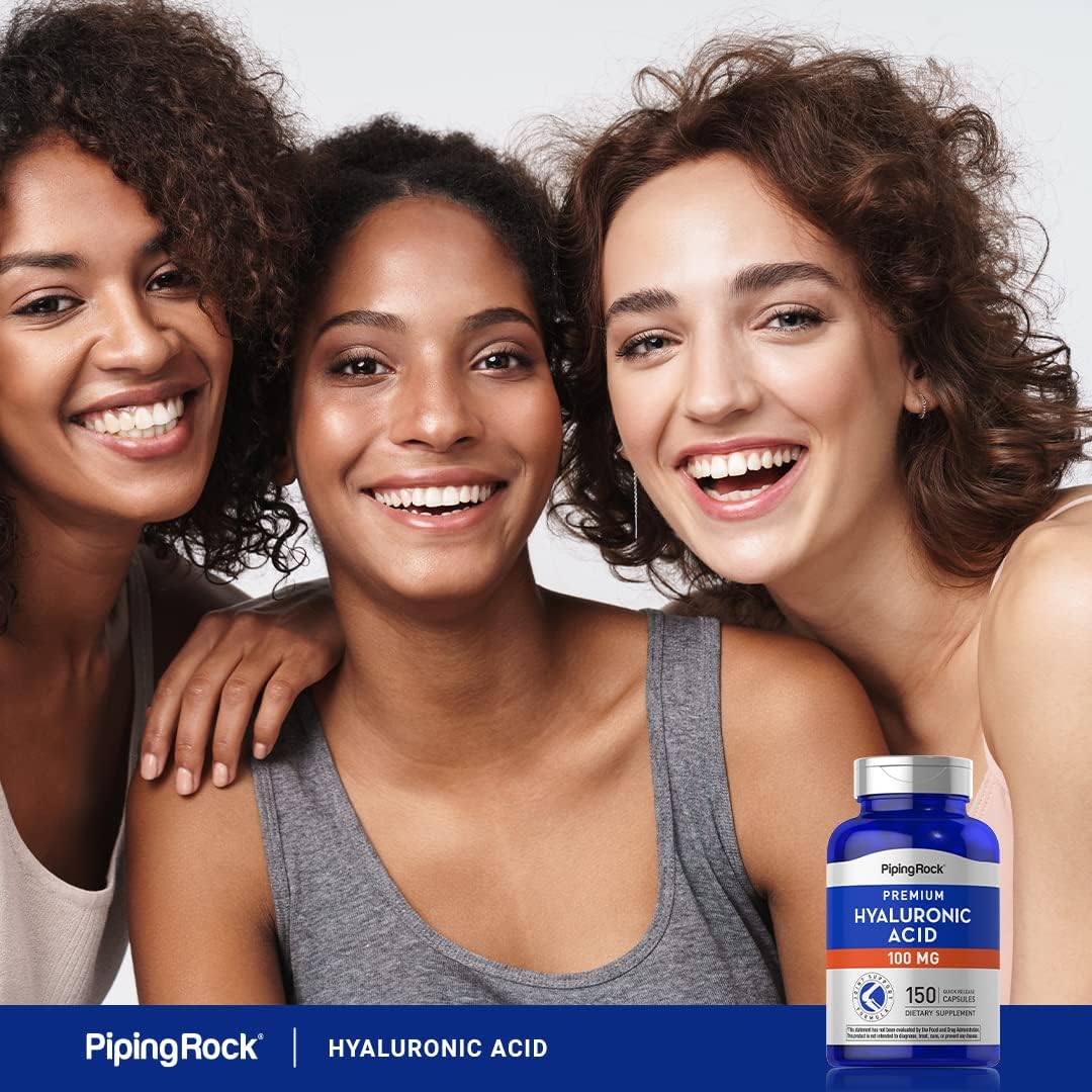 Premium Piping Rock Hyaluronic Acid Capsules - 100mg, 150 Count - Non-GMO, Gluten Free Formula