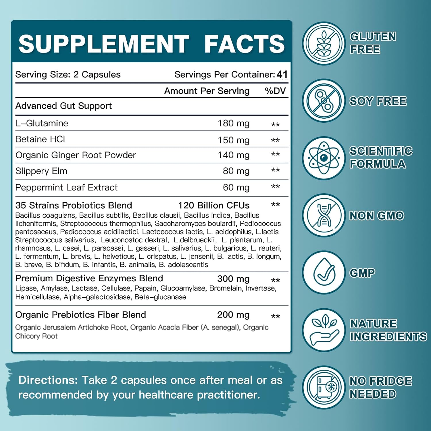 Premium Probiotic Supplement for Men and Women - 120 Billion CFUs, 82 Capsules for Digestive Health by DRFOSTER