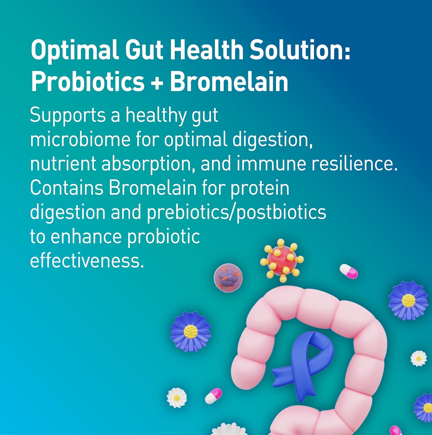 Premium Probiotic Supplement with 55 Billion CFU, 12 Strains, and Prebiotic for Immune and Digestive Health - Vegan Capsules for Occasional Constipation, Gas, and Bloating - 60 Day Supply