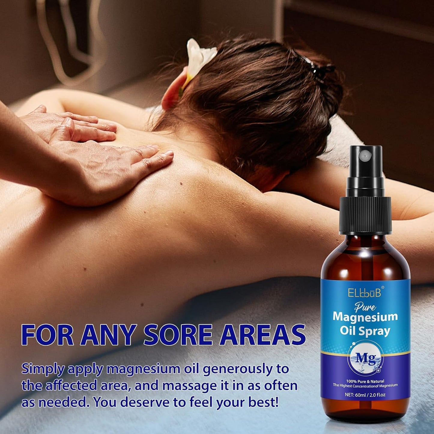 Premium Pure Magnesium Oil Spray - Natural Topical Solution for Relaxation, Absorbs Easily on Feet and Body