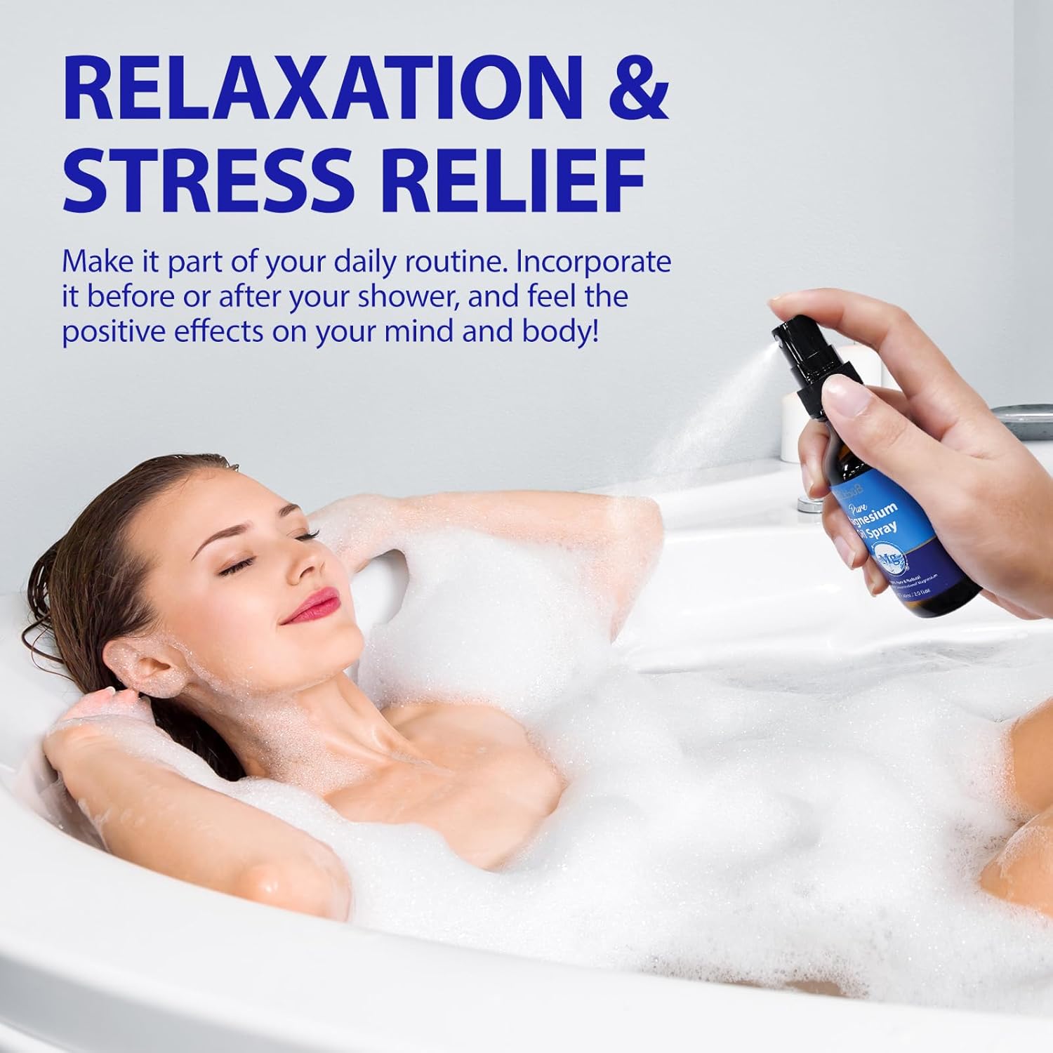 Premium Pure Magnesium Oil Spray - Natural Topical Solution for Relaxation, Absorbs Easily on Feet and Body