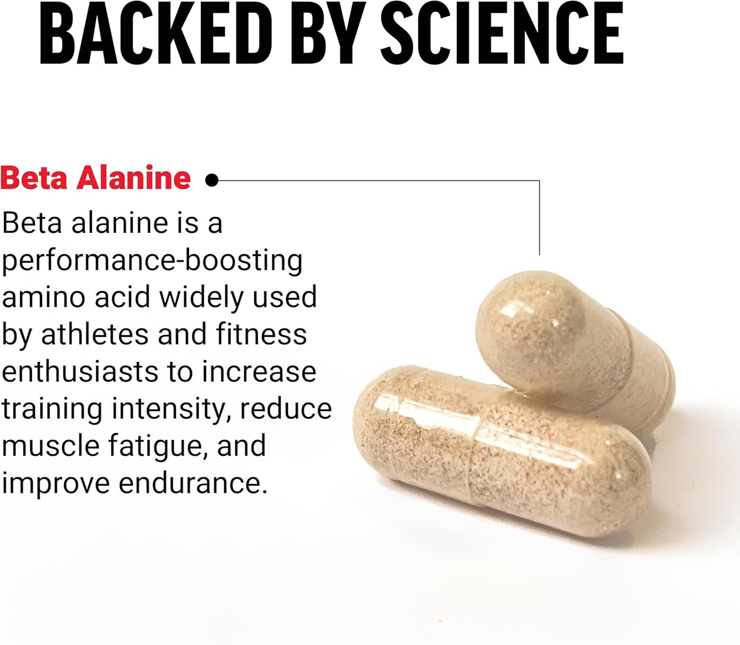 Premium Quality Beta Alanine Capsules for Endurance & Performance Boost, 120 Vegan Non-GMO Capsules, Clinical Dose Formula