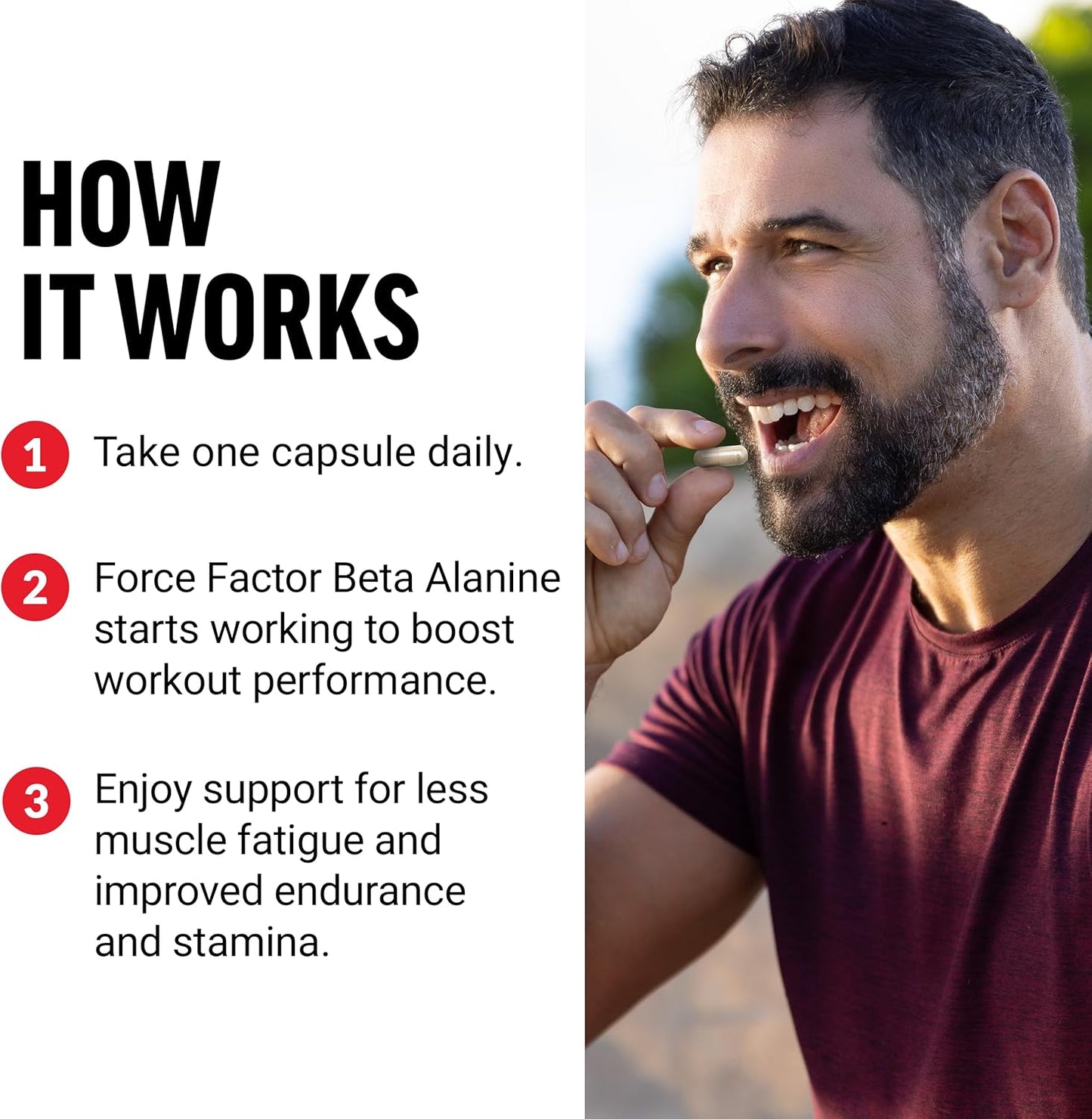 Premium Quality Beta Alanine Capsules for Endurance & Performance Boost, 120 Vegan Non-GMO Capsules, Clinical Dose Formula