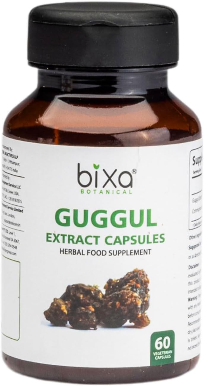 Premium Quality Bixa Botanical Ayurvedic Guggul Extract Herbal Supplement, 60 Veg Capsules (450mg)