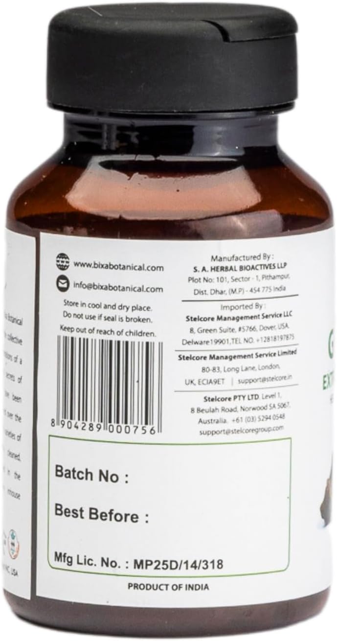 Premium Quality Bixa Botanical Ayurvedic Guggul Extract Herbal Supplement, 60 Veg Capsules (450mg)