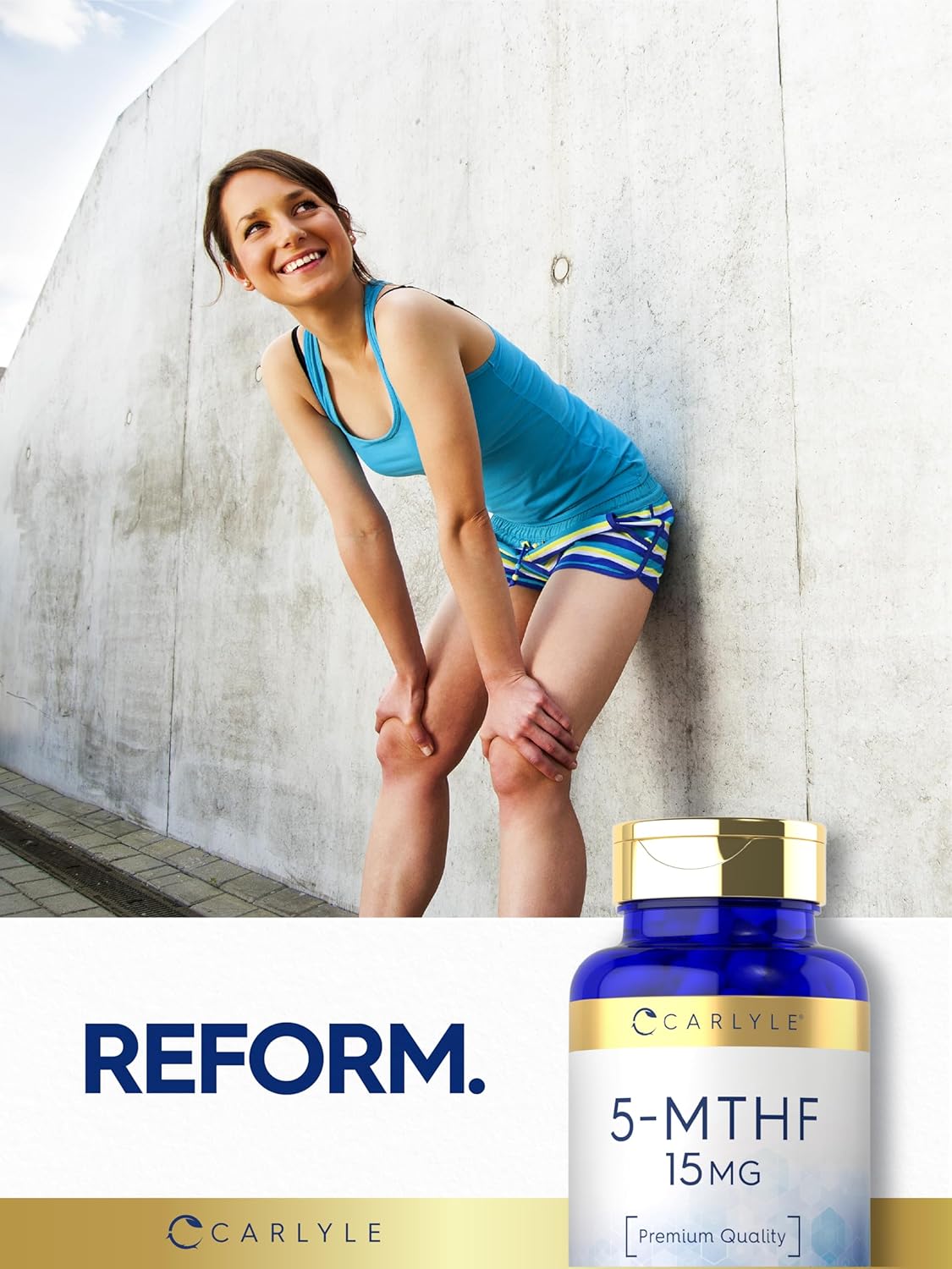 Premium Quality Carlyle 5-MTHF Supplement 15mg | 100 Capsules of L-Methylfolate | Non-GMO & Gluten Free