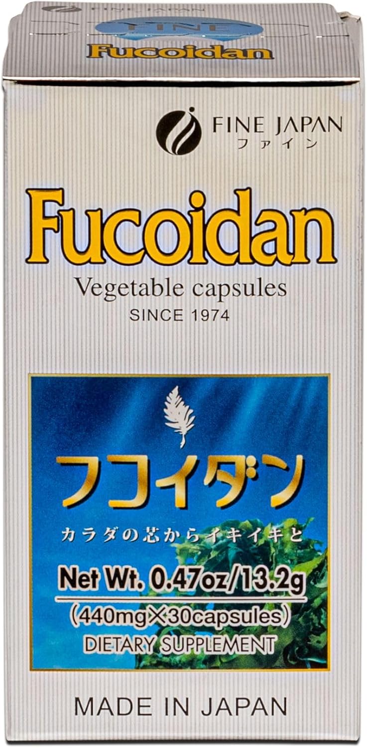 Premium Quality Fucoidan Supplement 1000mg - Made in Japan with Fucoxanthin and AHCC for Optimal Health - Brown Seaweed Capsules for Immune Support