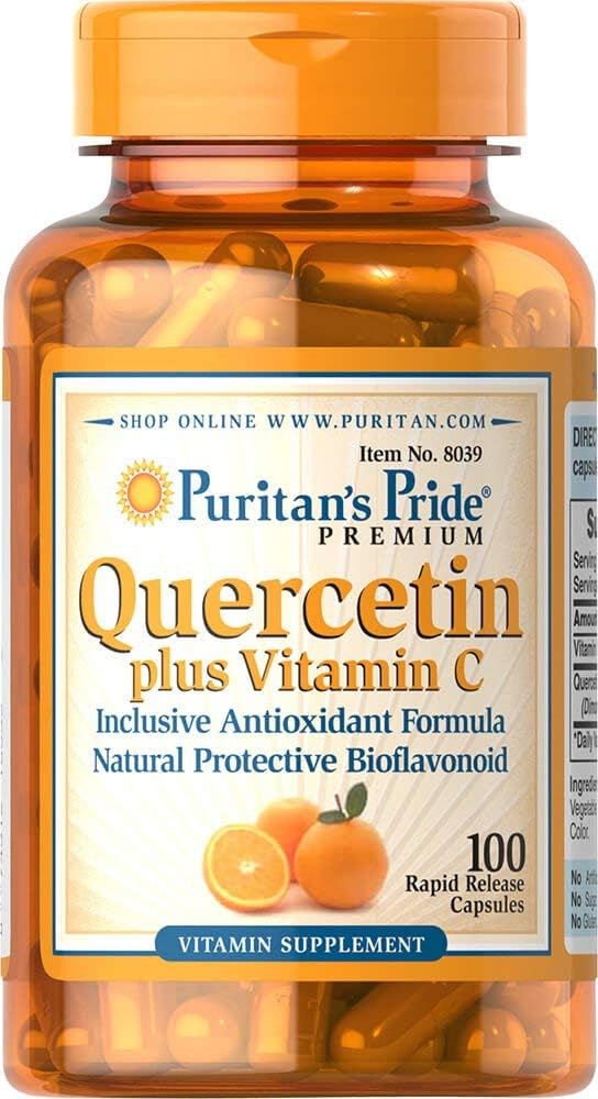 Premium Quercetin Dihydrate with Vitamin C 1400mg Capsules for Immune System & Heart Health Support, 100 ct