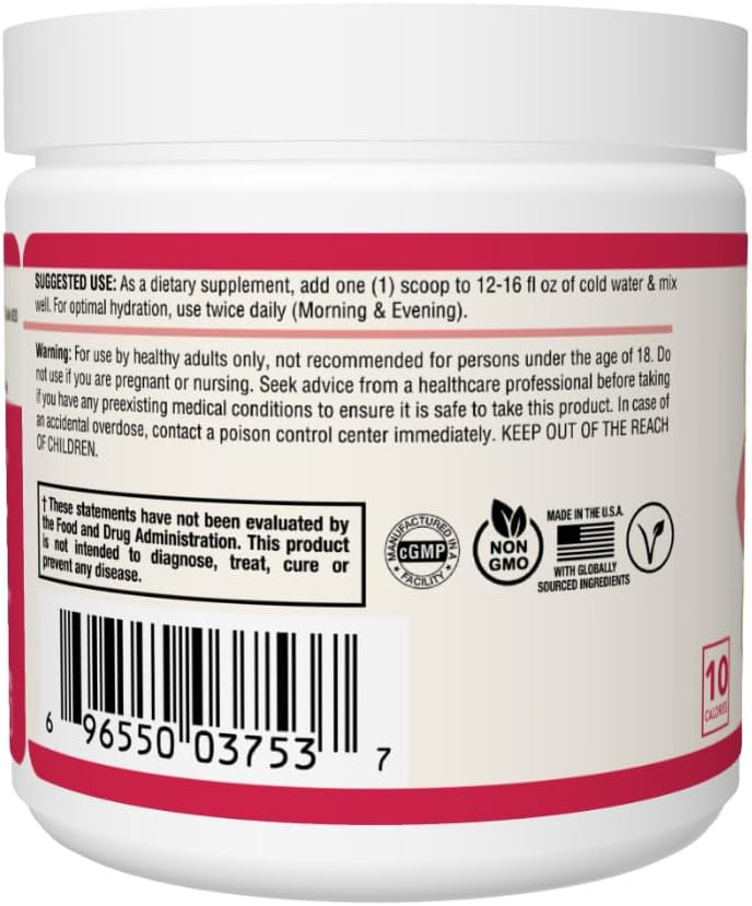 Premium Raspberry Lemonade Hydration Powder - Electrolyte Mix with Vitamins, Sugar Free, 30 Servings for Proactive Hydration - Grow Young Fitness