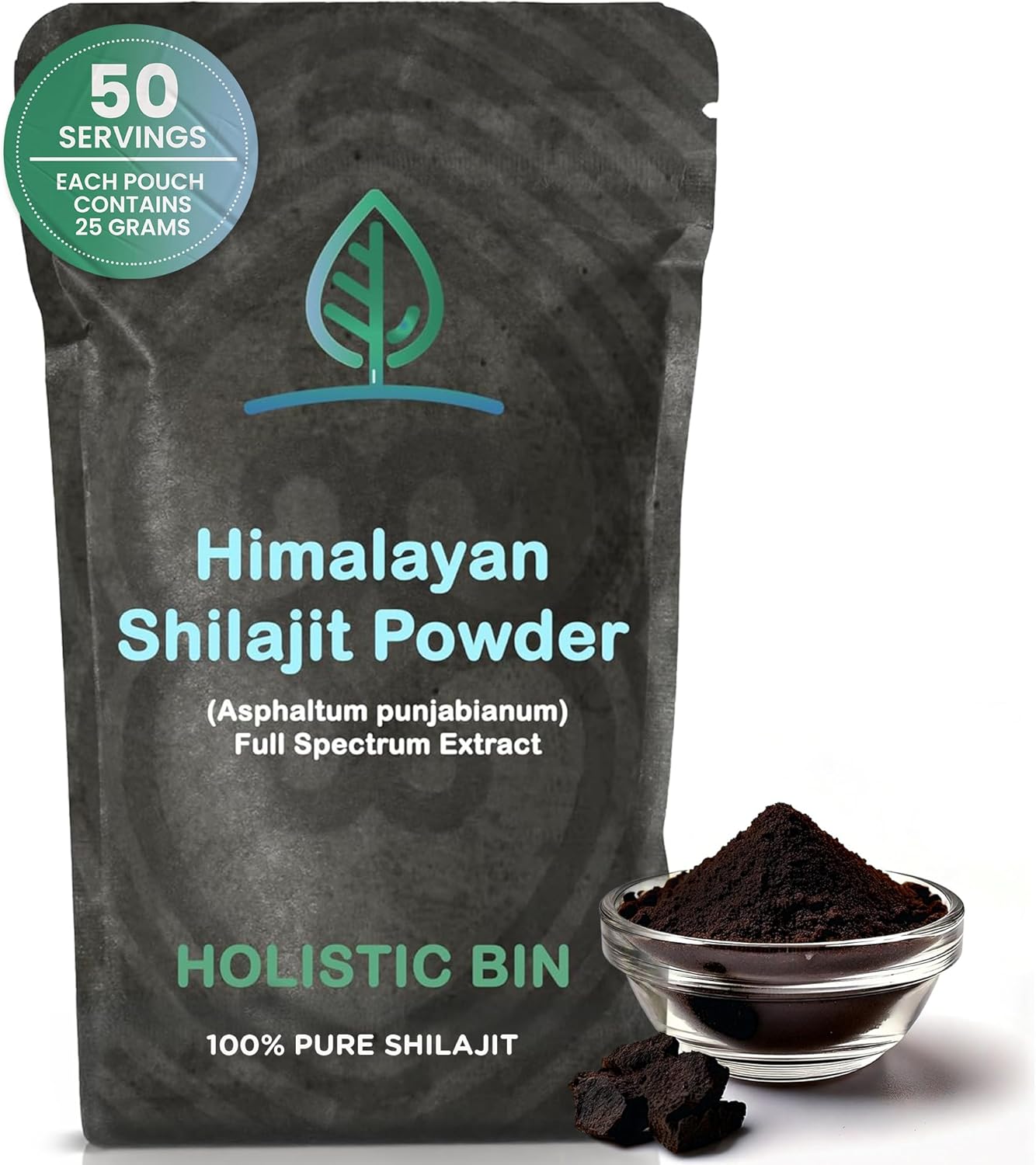 Premium Raw Himalayan Shilajit Powder Extract - Rich in Fulvic Acid & Trace Minerals - Holistic Supplement for Energy & Wellness - 25 Servings