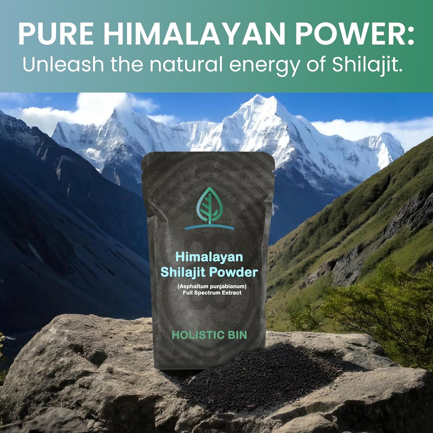 Premium Raw Himalayan Shilajit Powder Extract - Rich in Fulvic Acid & Trace Minerals - Holistic Supplement for Energy & Wellness - 25 Servings