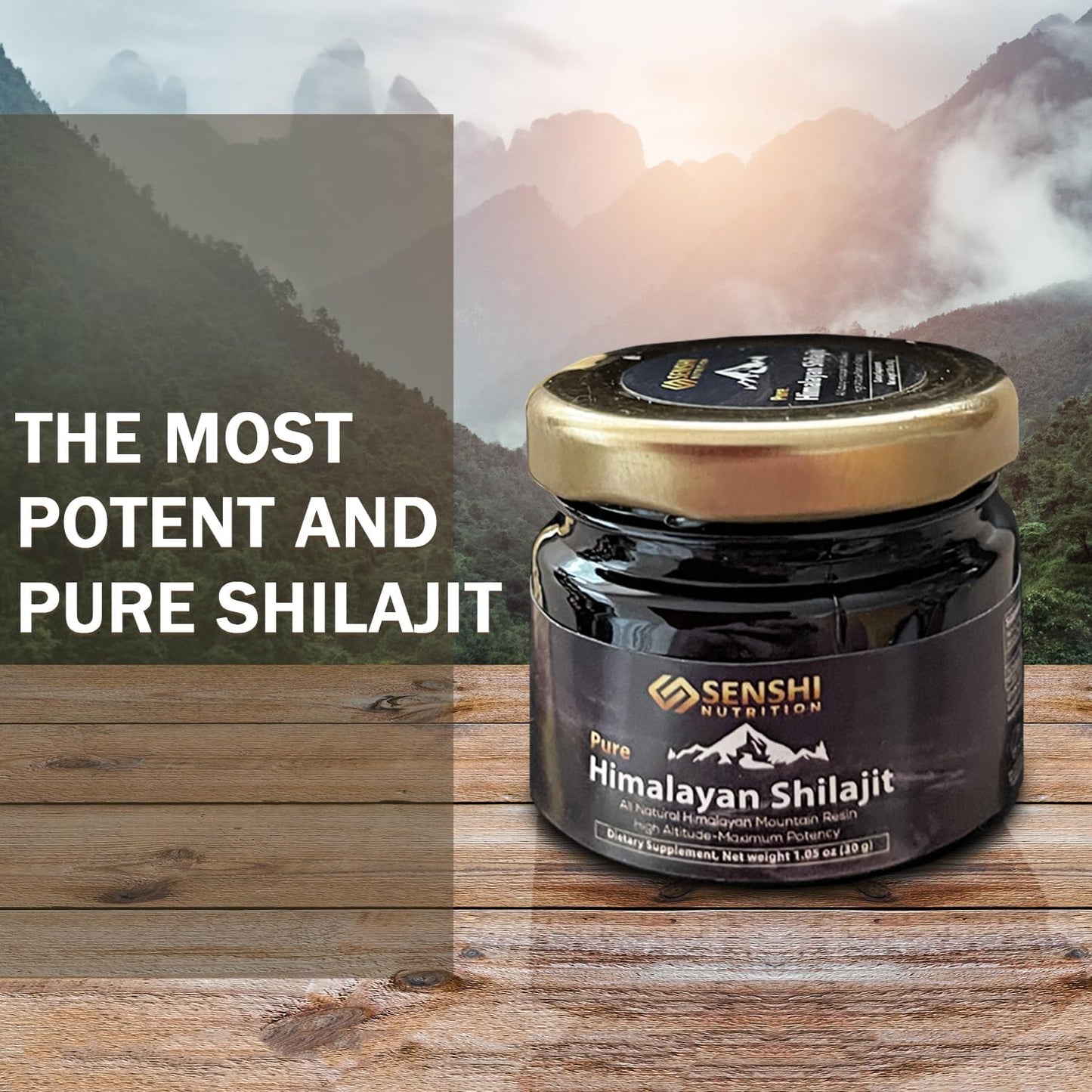 Premium Senshi Nutrition Shilajit Resin - High Altitude Himalayan Mountain Extract with Fulvic Acid & Trace Minerals - 1 oz / 30 g - Free Spoon
