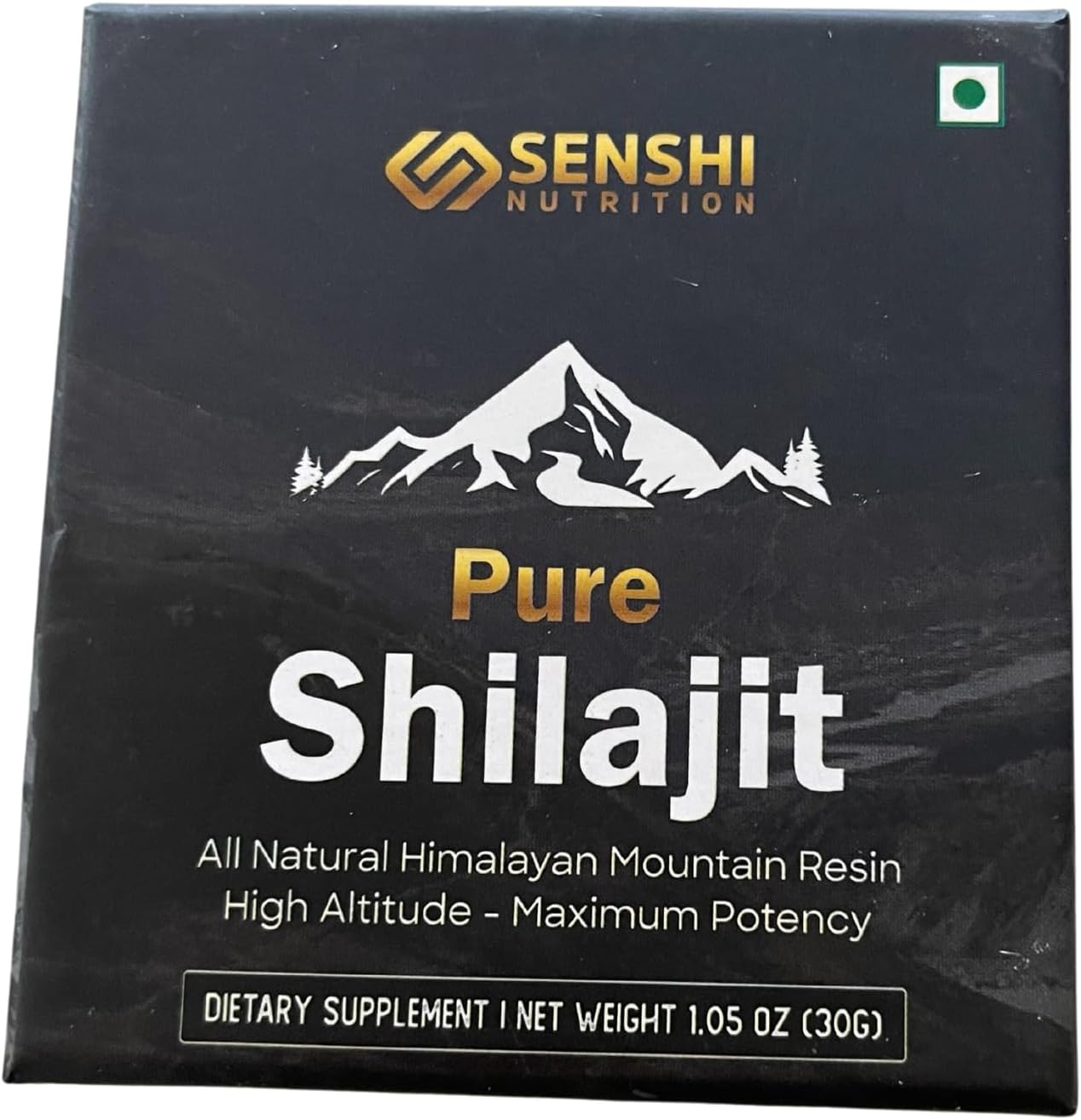Premium Senshi Nutrition Shilajit Resin - High Altitude Himalayan Mountain Extract with Fulvic Acid & Trace Minerals - 1 oz / 30 g - Free Spoon