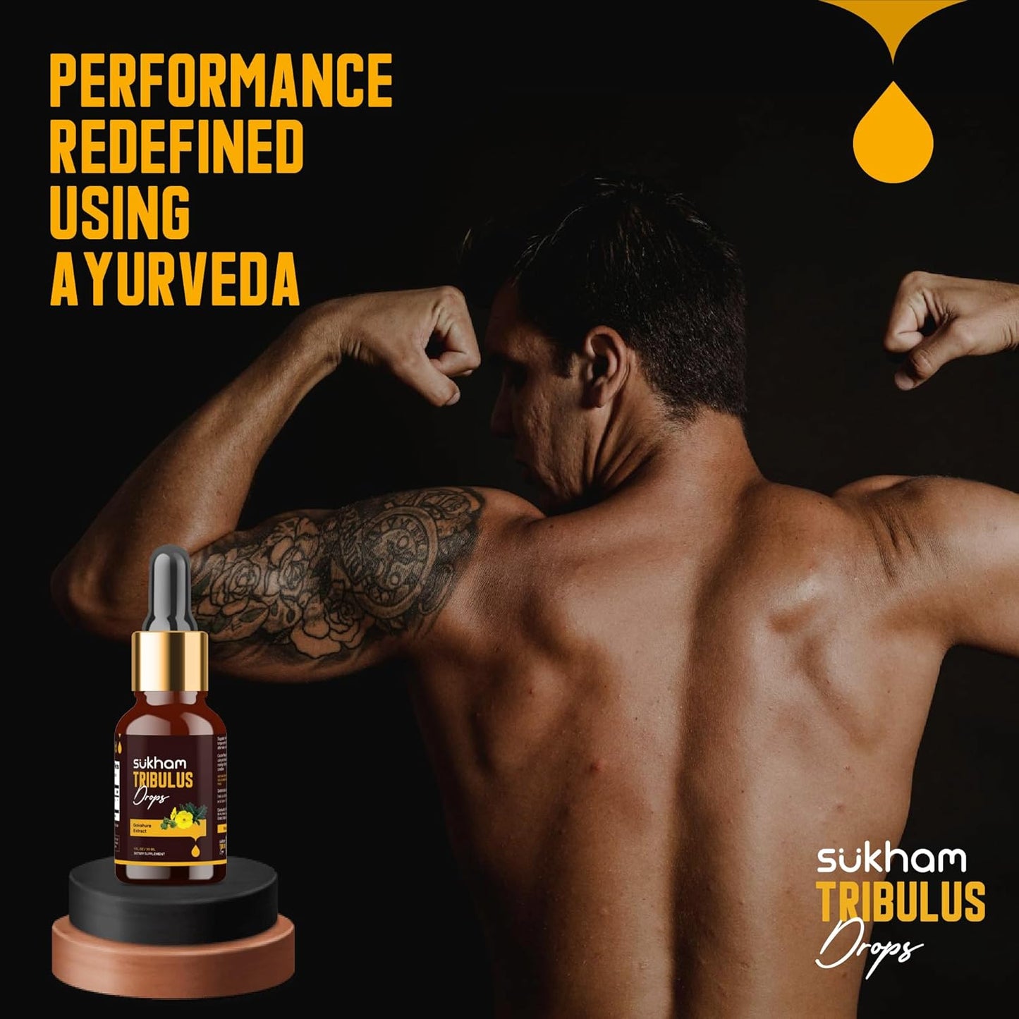 Premium Sukham Tribulus Terrestris Liquid Extract - 3rd Party Tested - Boost Recovery & Performance - Alcohol-Free - 1 FL.OZ