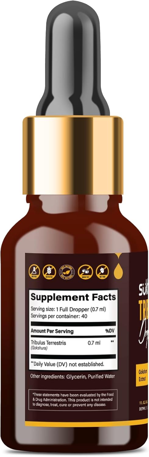 Premium Sukham Tribulus Terrestris Liquid Extract - 3rd Party Tested - Boost Recovery & Performance - Alcohol-Free - 1 FL.OZ