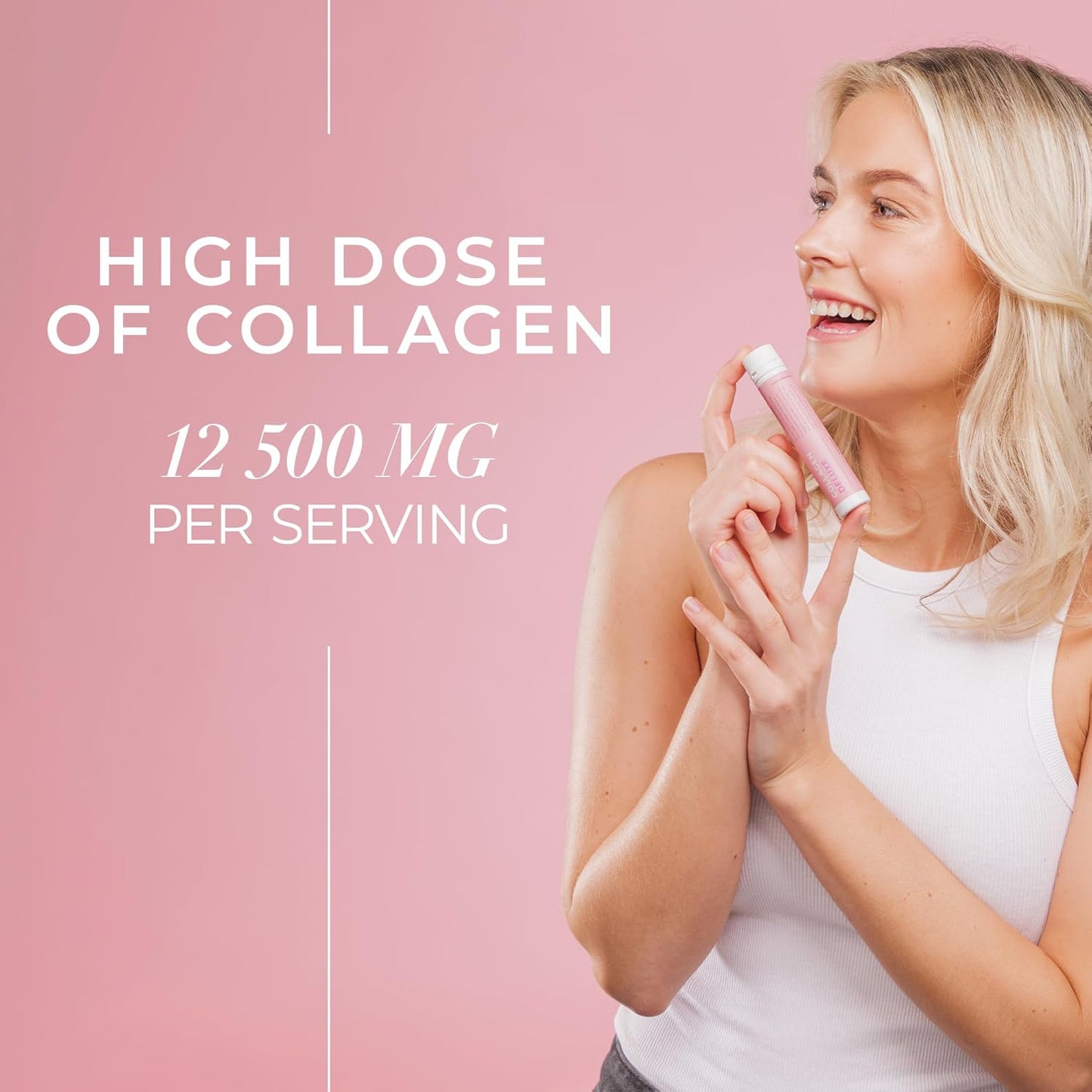 Premium Swedish Collagen Liquid Supplement with 12,500 mg Hydrolyzed Marine Collagen - 20 Daily Shots for Hair, Skin, Nails, and Joints - Hyaluronic Acid, Biotin, Vitamin C - Sugar-Free Formula