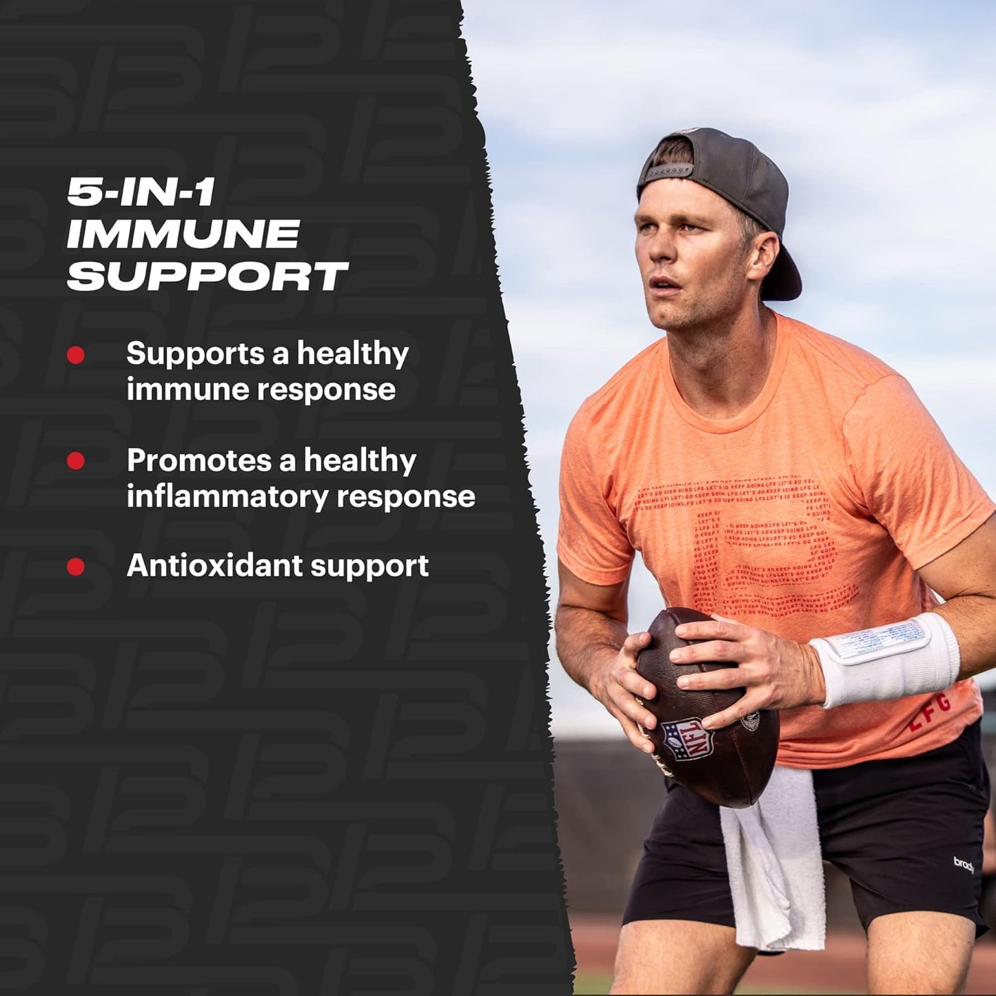Premium TB12 Protect Immune Support Supplement with Zinc, Vitamin C, and Elderberry - Boost Energy and Immune System with 5 in 1 Formula