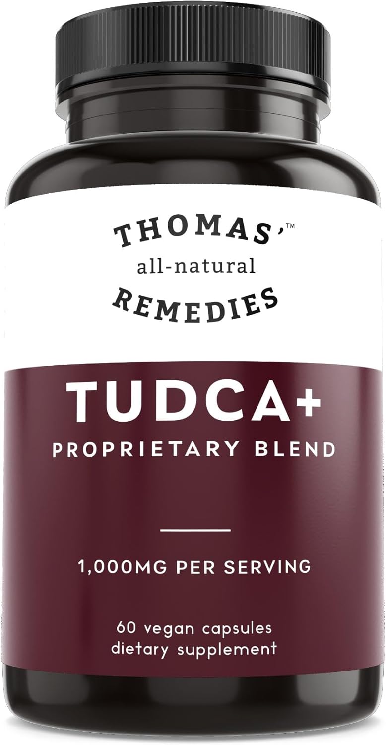 Premium Thomas' All-Natural Tudca Liver Support Supplement - 60 Capsules (500mg) - Vegan, Non-GMO, No Fillers - Tauroursodeoxycholic Acid - 1000mg Per Serving
