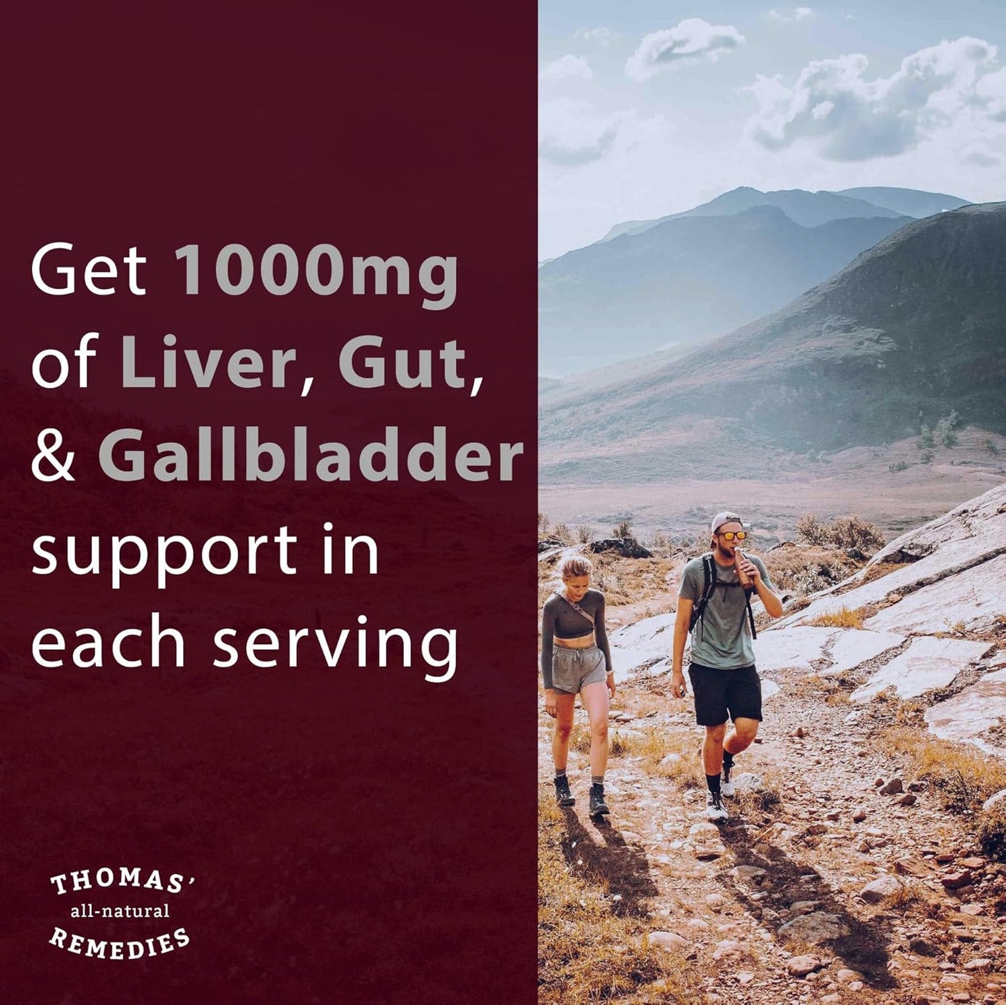 Premium Thomas' All-Natural Tudca Liver Support Supplement - 60 Capsules (500mg) - Vegan, Non-GMO, No Fillers - Tauroursodeoxycholic Acid - 1000mg Per Serving