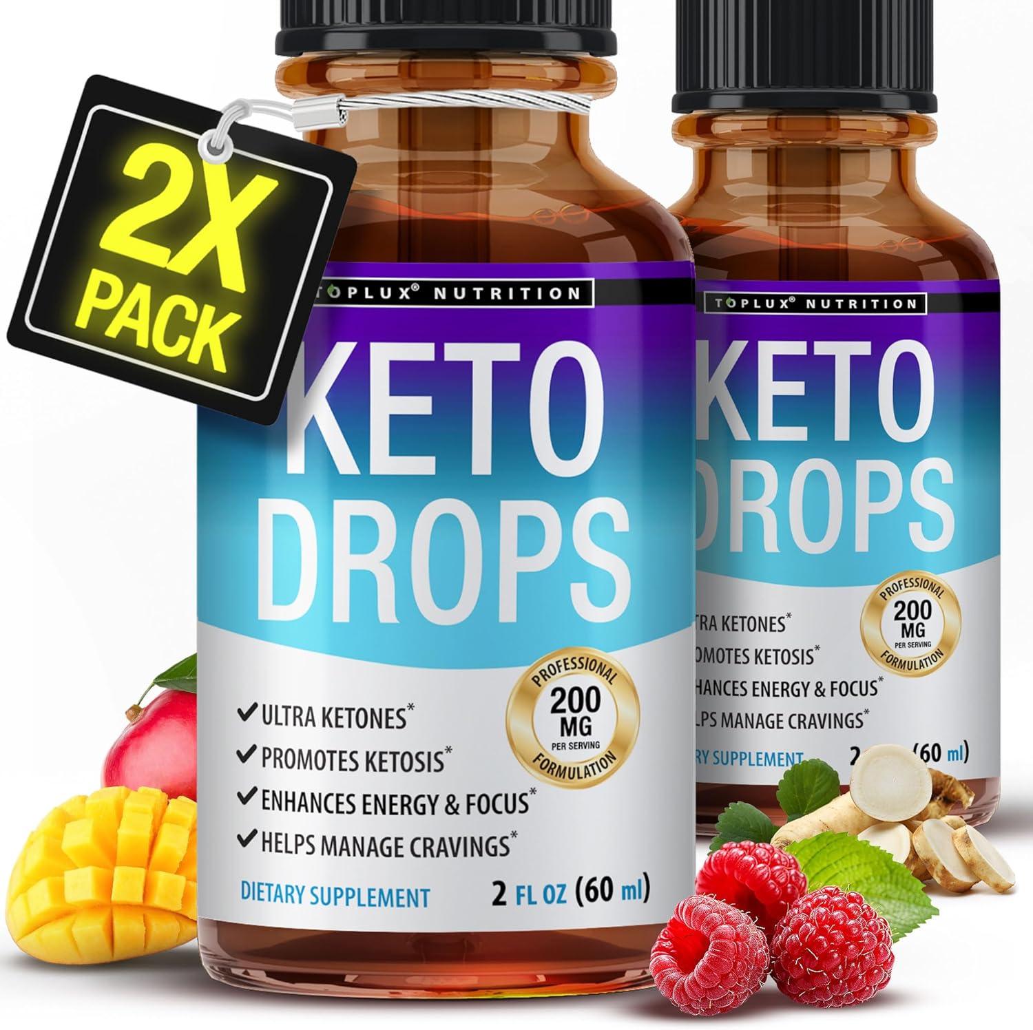 Premium Toplux Keto Diet Drops - Advanced Ketogenic Supplement for Men & Women, Liquid Formula with Garcinia Cambogia for Better Absorption in Supporting Ketosis