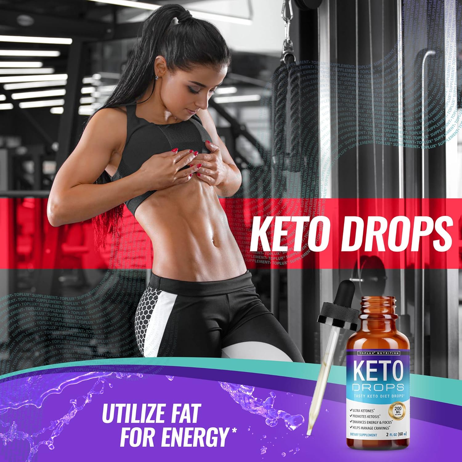 Premium Toplux Keto Diet Drops - Advanced Ketogenic Supplement for Men & Women, Liquid Formula with Garcinia Cambogia for Better Absorption in Supporting Ketosis