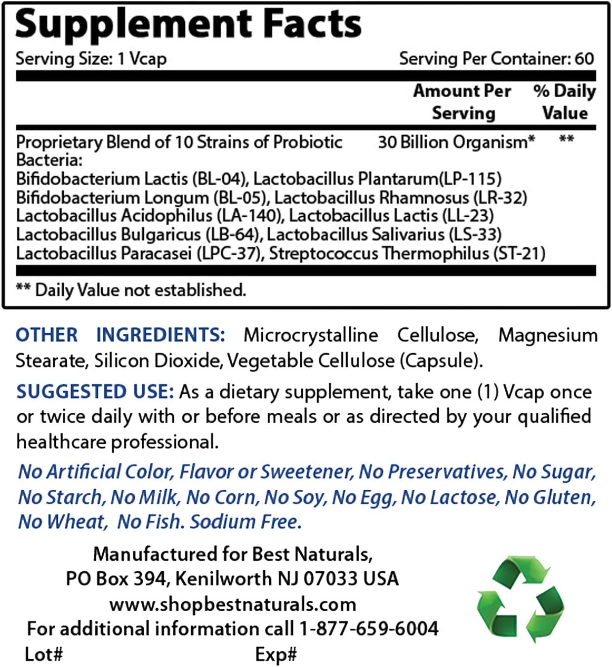 Premium Triphala 750 mg with 10 Probiotic Strains and 30 Billion CFU for Gut Health