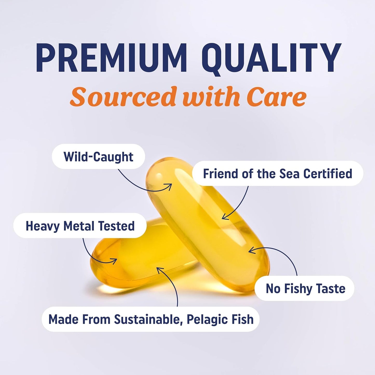 Premium Triple Strength Omega-3 Fish Oil 1200mg | EPA & DHA | Wild Caught, Sustainably Sourced | Burpless Softgels | Non-GMO | 30 Count