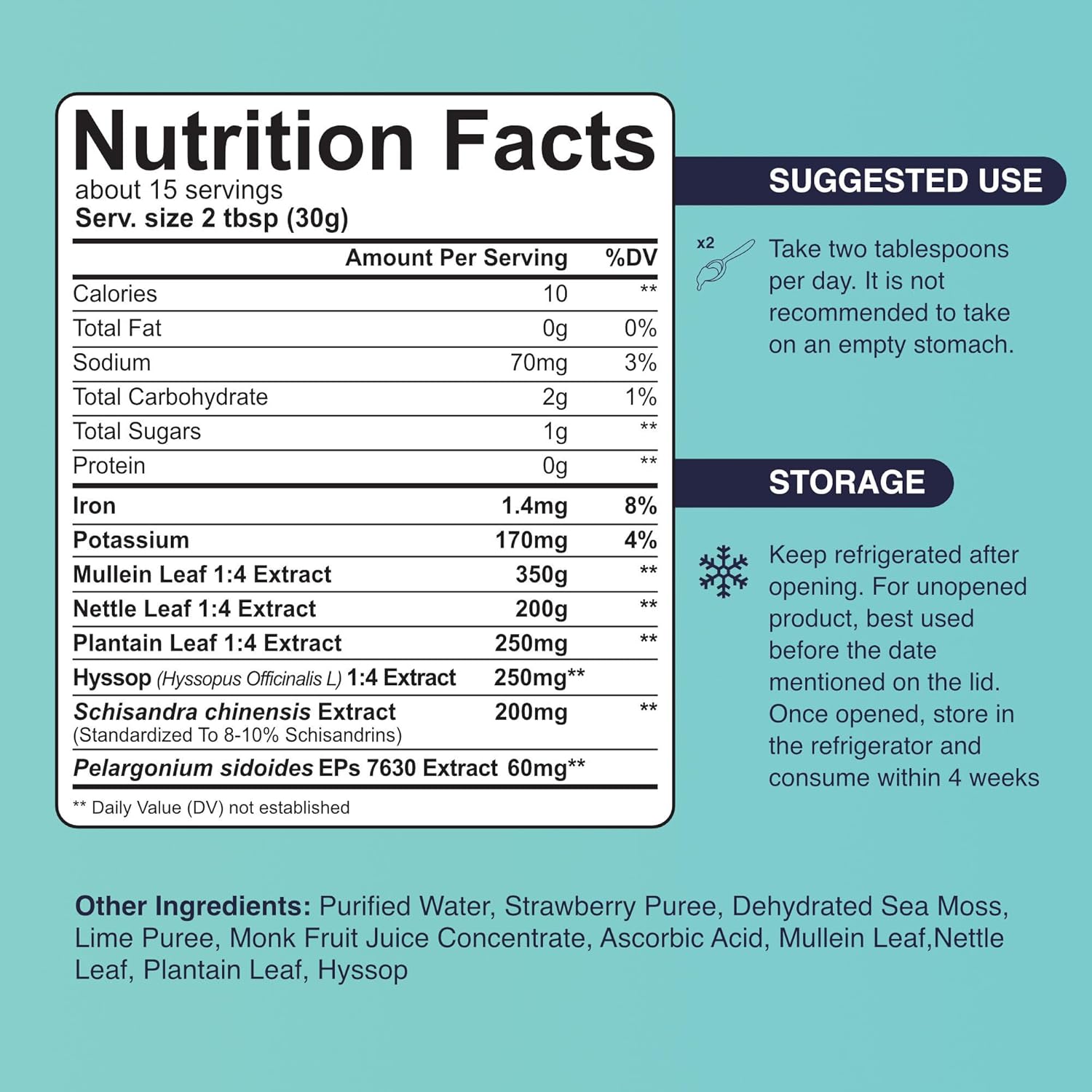 Premium TrueSeaMoss Gel for Respiratory Health - 5+ Fruit Flavors - Vegan-Friendly Supplement with Sea Moss, Potassium, Vitamins, and Minerals - Made in USA - Strawberry Flavor, Pack of 1