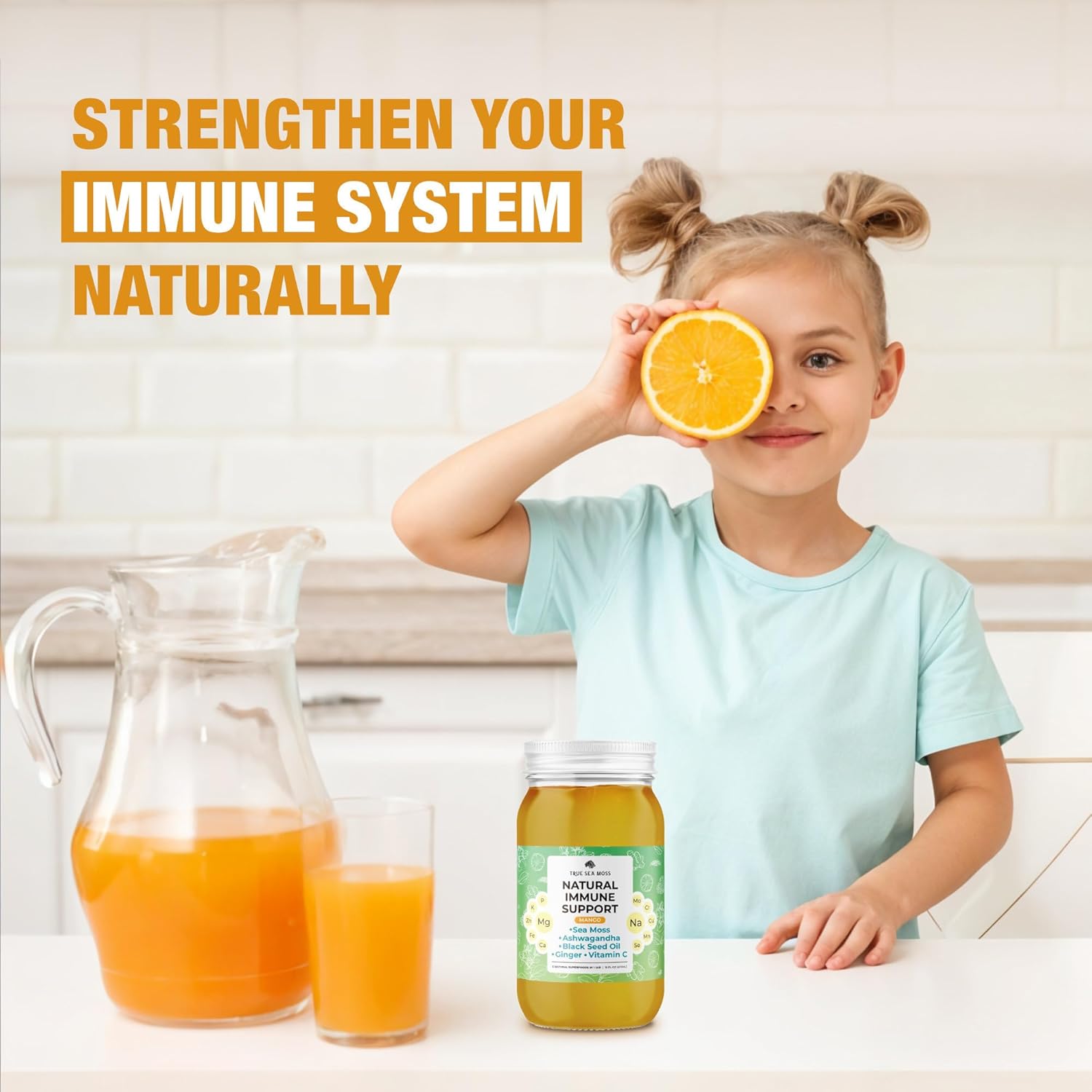 Premium TrueSeaMoss Pro-Line Mango Gel - Immune Support Supplement with Sea Moss & Potassium - Vegan-Friendly - Vitamin & Mineral Rich - Made in USA