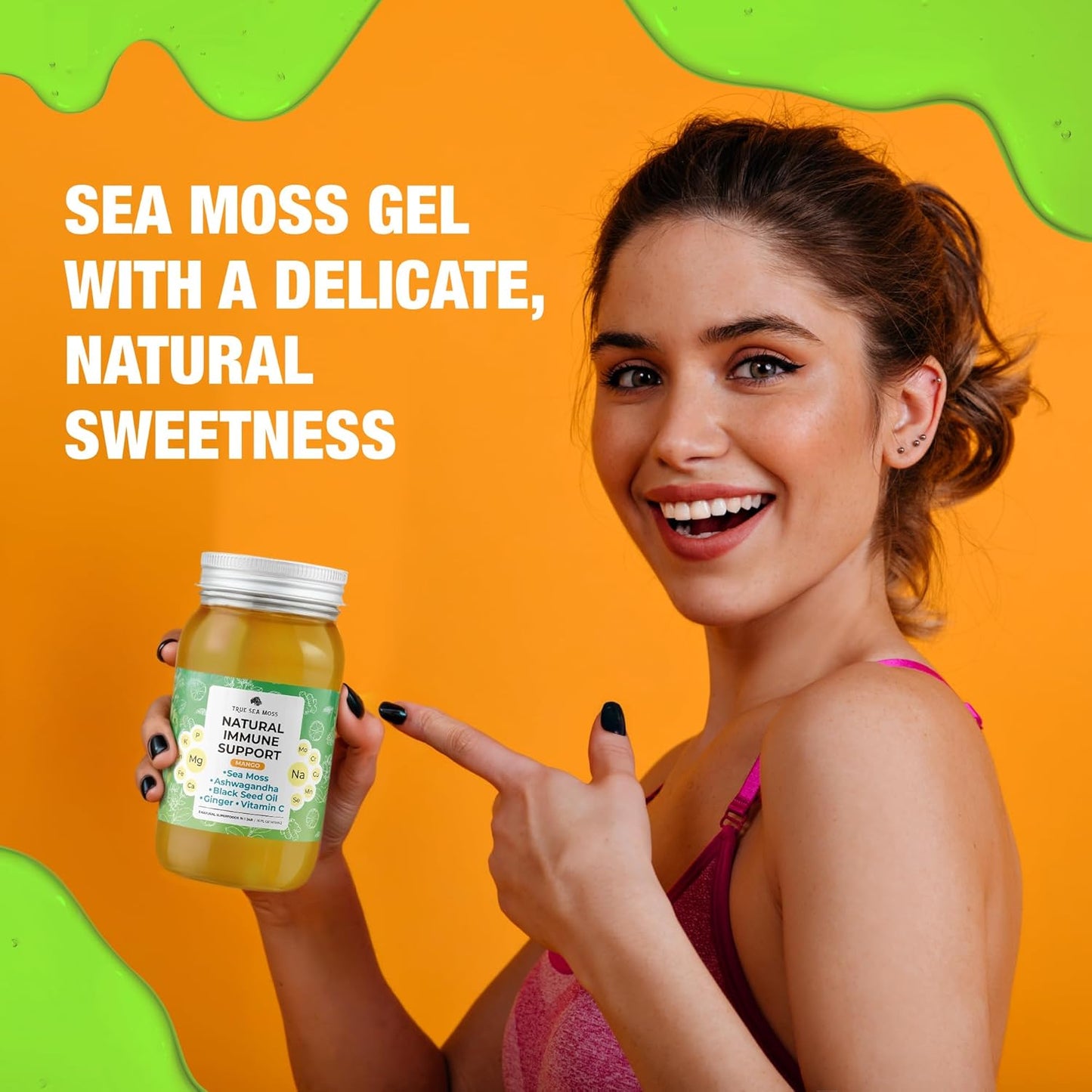 Premium TrueSeaMoss Pro-Line Mango Gel - Immune Support Supplement with Sea Moss & Potassium - Vegan-Friendly - Vitamin & Mineral Rich - Made in USA