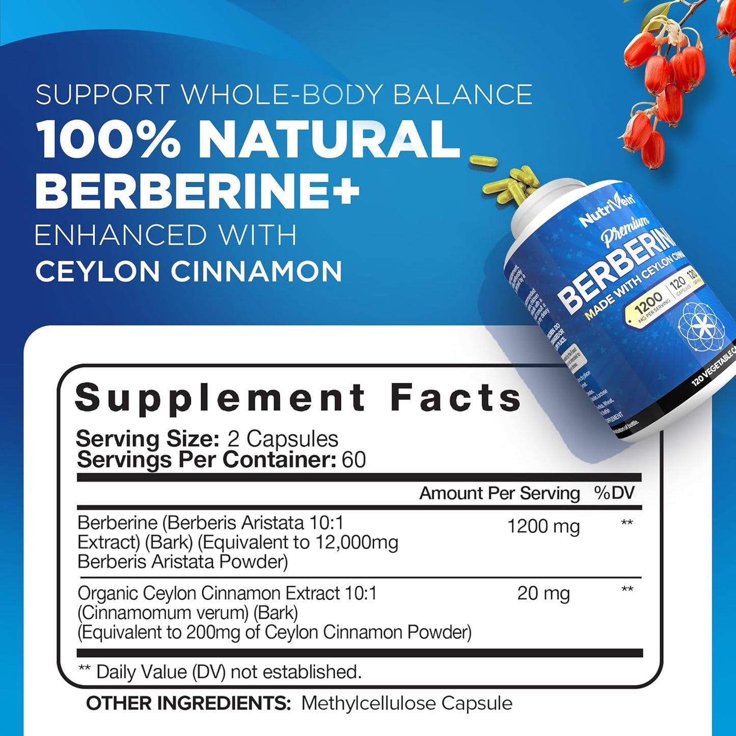 Premium TUDCA & Berberine HCL Bundle for Liver Health, Metabolic Support, Detox, Vitality & Wellness - High Absorption Supplements by Nutrivein