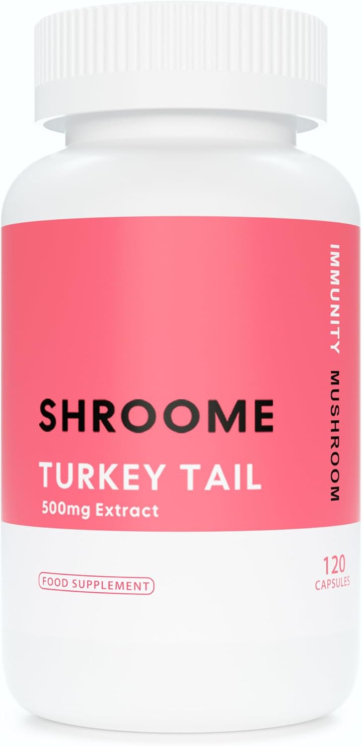 Premium Turkey Tail Mushroom Capsules | 120 Capsules | High Strength Beta Glucans | Vegan Supplement | 100% Fruiting Bodies | No Additives