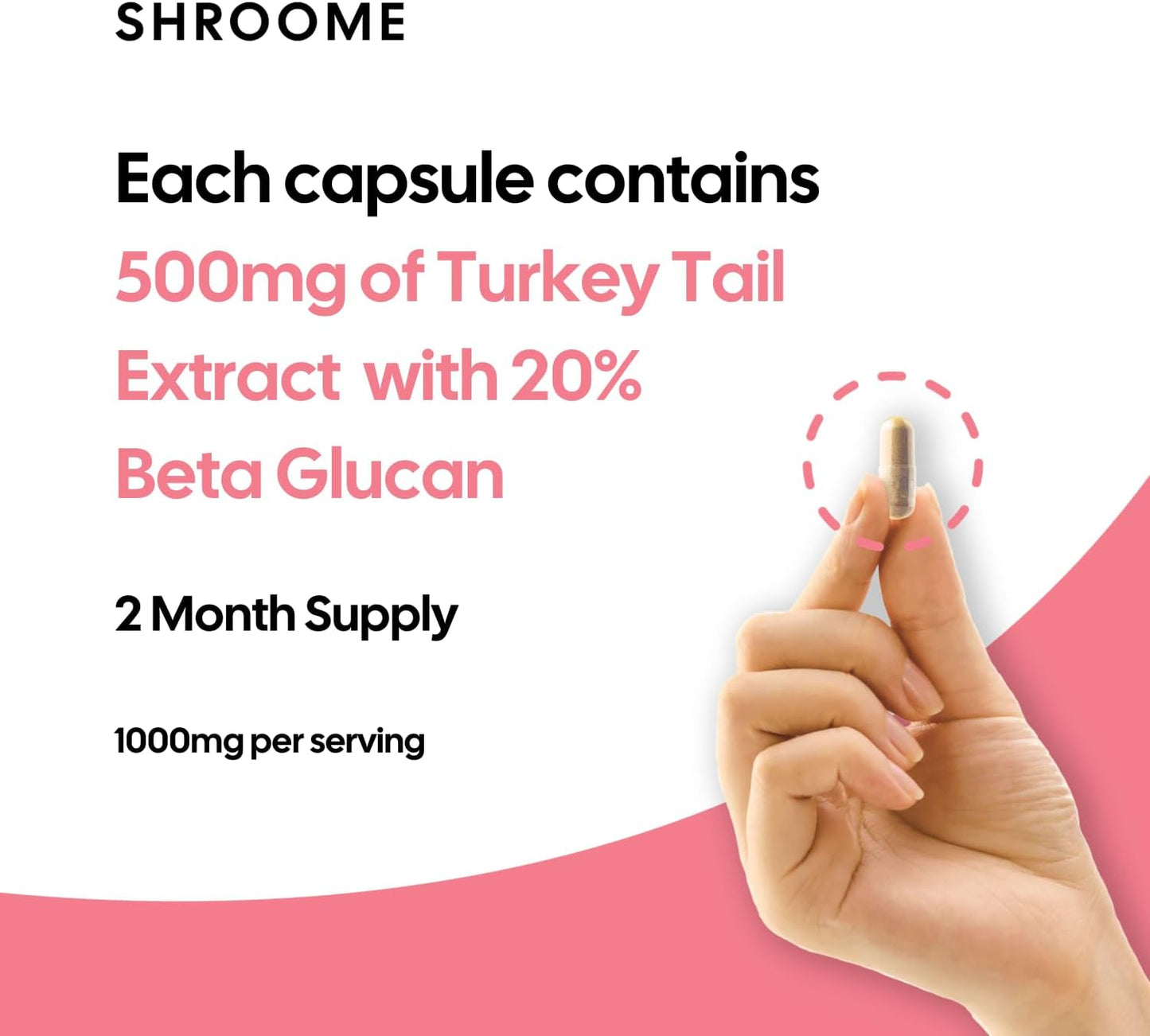 Premium Turkey Tail Mushroom Capsules | 120 Capsules | High Strength Beta Glucans | Vegan Supplement | 100% Fruiting Bodies | No Additives