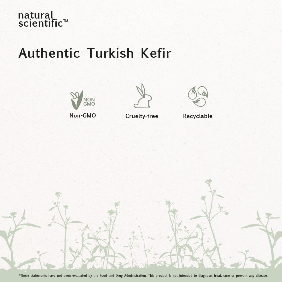 Premium Turkish Kefir Probiotic Capsules - 100 Billion CFU for Gut Health - Raw Grains with Prebiotics and Postbiotics - 60 Capsules