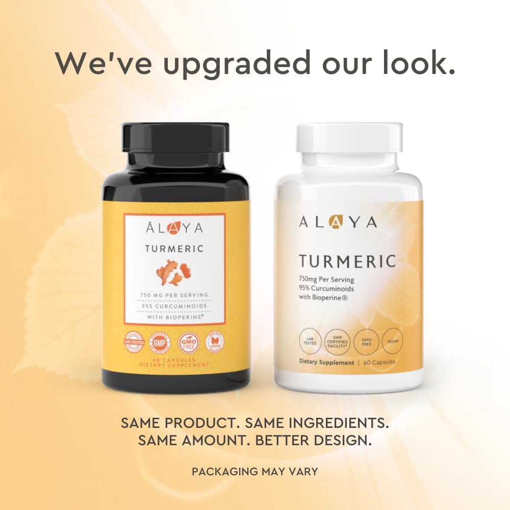 Premium Turmeric Curcumin Capsules - 750mg with 95% Curcuminoids & Bioperine for High Potency & Absorption - Non-GMO, Lab Tested