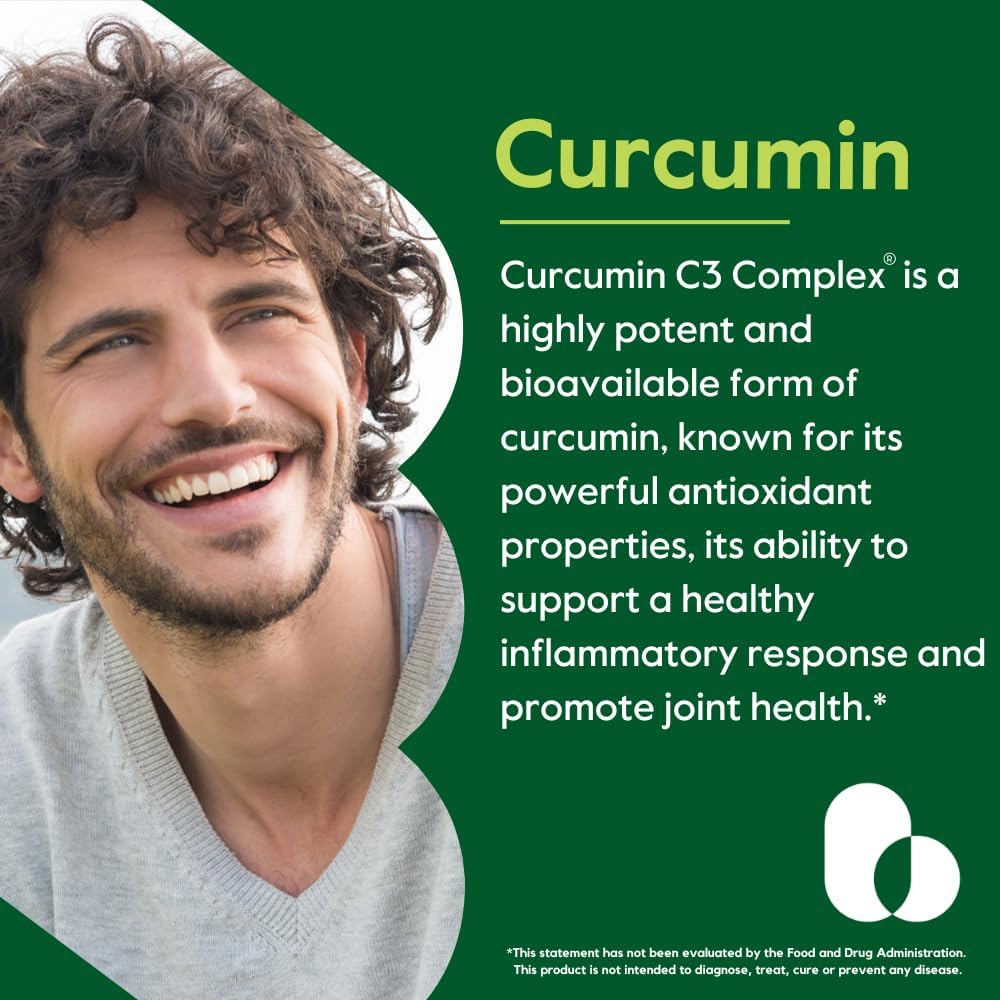 Premium Turmeric Curcumin Capsules 510mg (120 ct) with Curcumin C3 Complex & Bioperine - 95% Curcuminoids - Vegan, Non-GMO, Gluten-Free