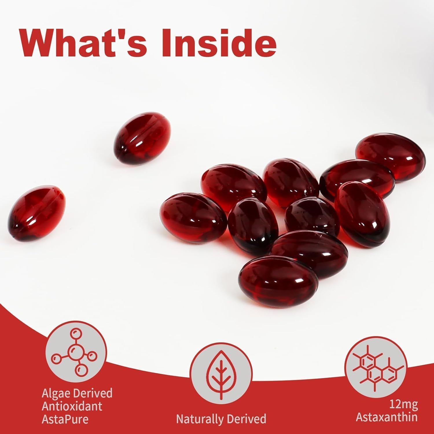 Premium Ubiney Astaxanthin Softgels - 12mg, 120 Servings - Immune, Skin, Eye & Joint Health Support - Non-GMO, Gluten-Free Supplement