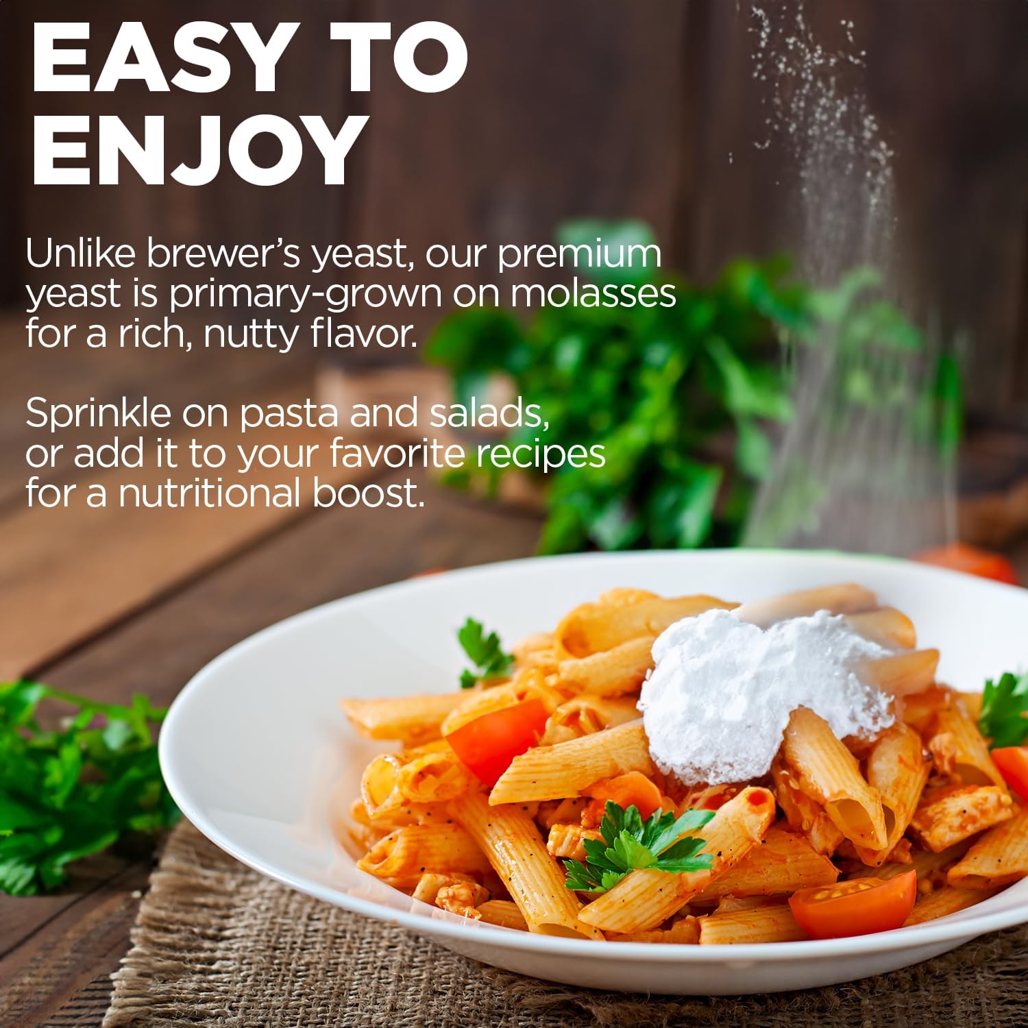 Premium Unsweetened Vegan Nutritional Yeast Powder with B6, B12, and Folic Acid - Gluten Free, Non-GMO, 6.3oz - 20 Servings