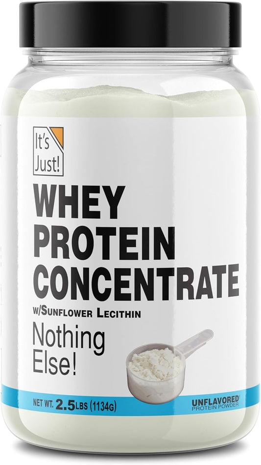 Premium USA-Made 100% Whey Protein Concentrate WPC-80 - Unflavored (2.5 lb) - No Additives