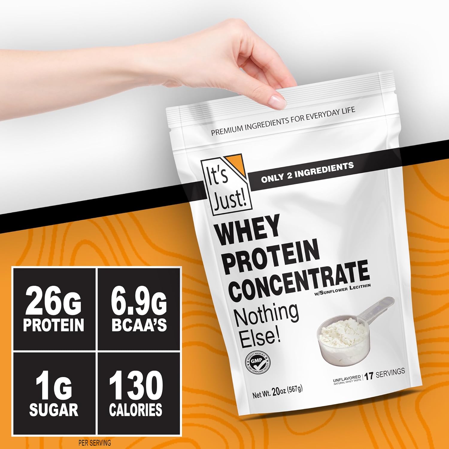 Premium USA-Made 100% Whey Protein Concentrate WPC-80 - Unflavored (2.5 lb) - No Additives