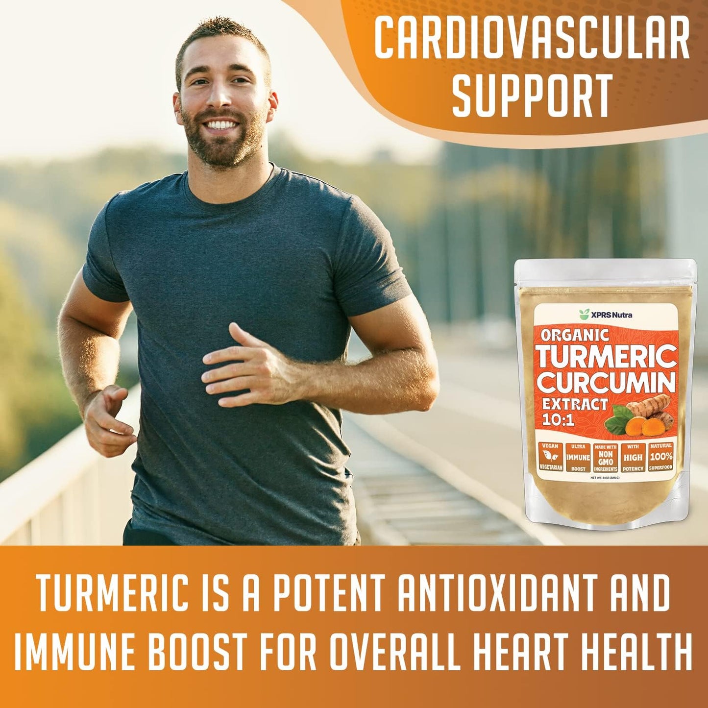 Premium USDA Organic Turmeric Curcumin Powder Extract 10:1 - Vegan Friendly Pure Curcumin for Immunity and Gut Health - 2 Ounce