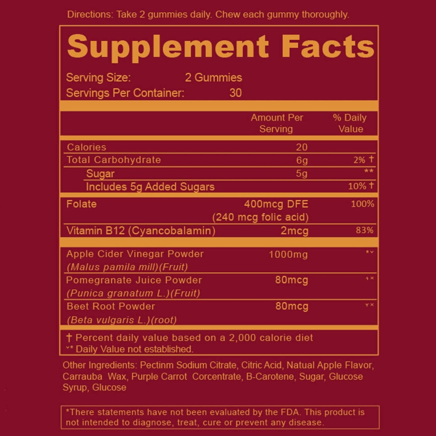 Premium Vegan Apple Cider Vinegar Gummies with Folic Acid and B12 - Gluten-Free Detox and Weight Supplement for Digestion in Women and Men - BoostGo Australia
