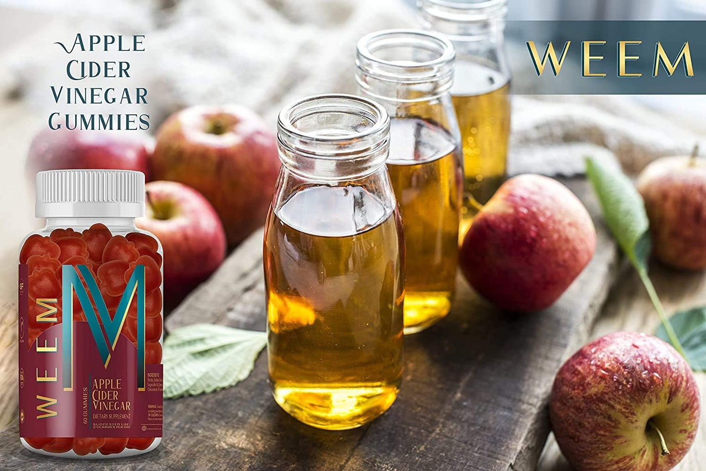 Premium Vegan Apple Cider Vinegar Gummies with Folic Acid and B12 - Gluten-Free Detox and Weight Supplement for Digestion in Women and Men - BoostGo Australia