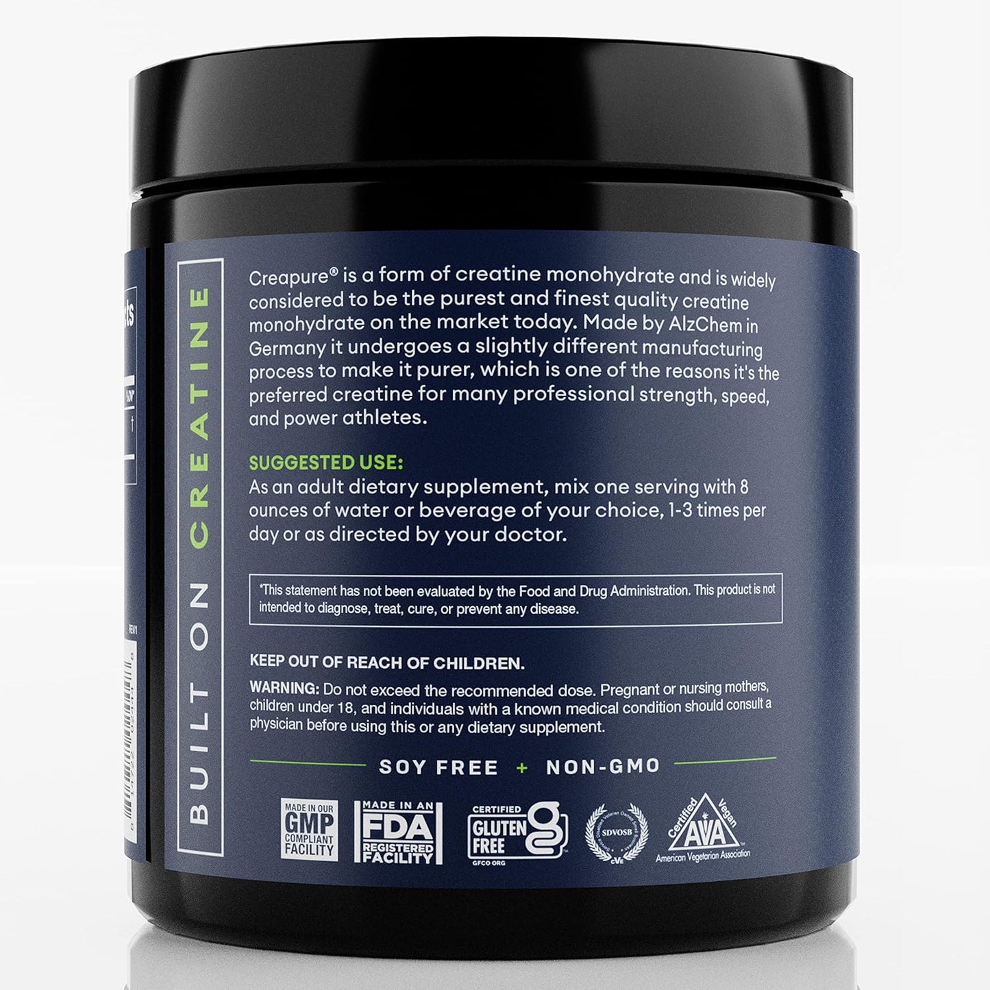 Premium Vegan Keto Gluten-Free Unflavored Creapure Creatine Monohydrate Powder - 300g