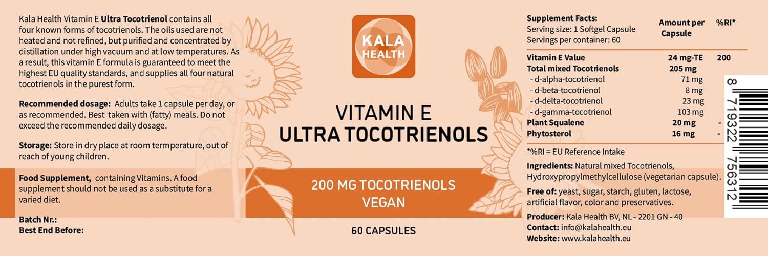 Premium Vegan Vitamin E Supplement with All 4 Tocotrienols - 200mg for Immune Support & Antioxidant Health - BoostGo Australia