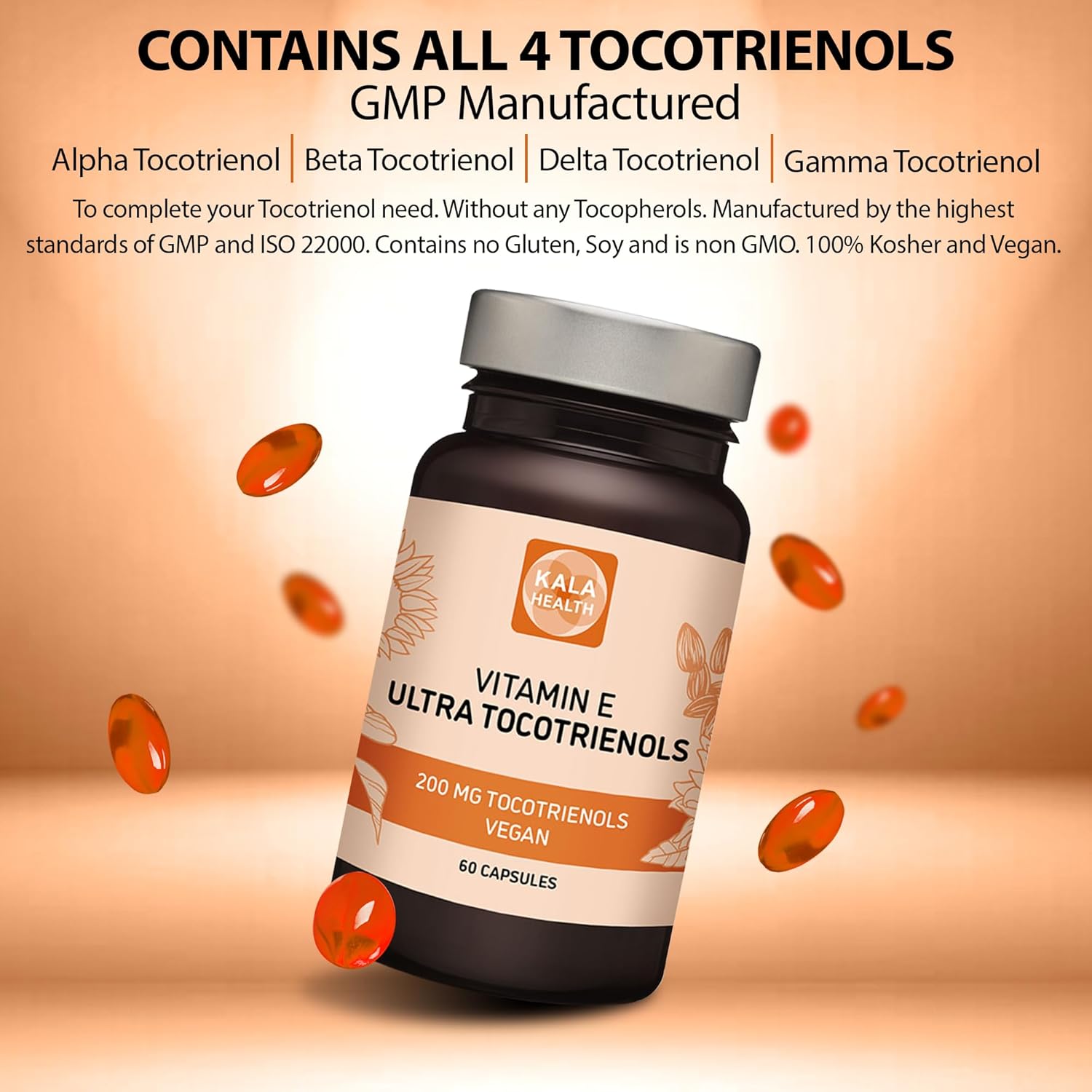 Premium Vegan Vitamin E Supplement with All 4 Tocotrienols - 200mg for Immune Support & Antioxidant Health - BoostGo Australia