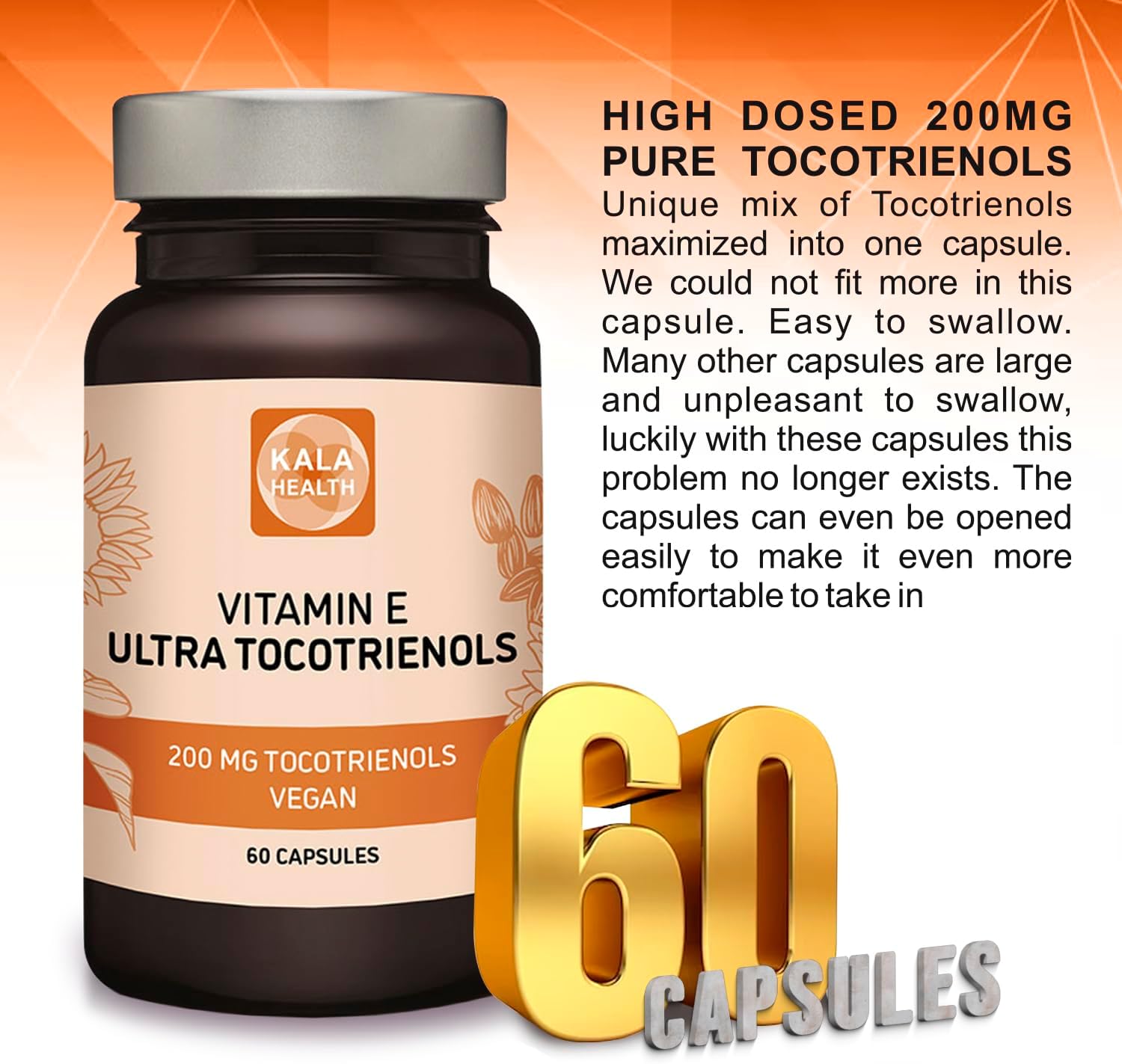 Premium Vegan Vitamin E Supplement with All 4 Tocotrienols - 200mg for Immune Support & Antioxidant Health - BoostGo Australia