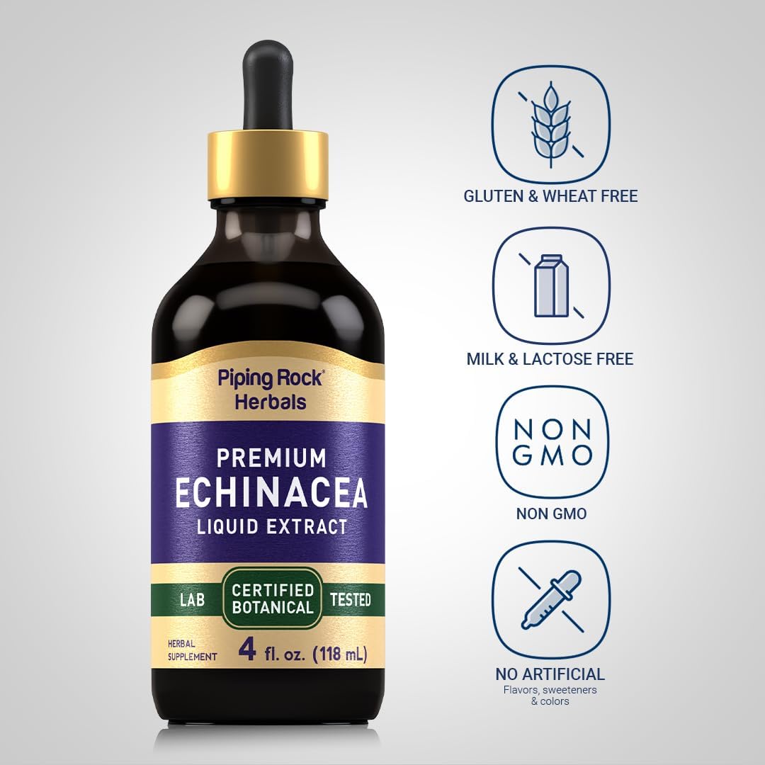Premium Vegetarian Echinacea Liquid Extract Tincture - 4 fl oz, Alcohol-Free, Non-GMO, Gluten-Free