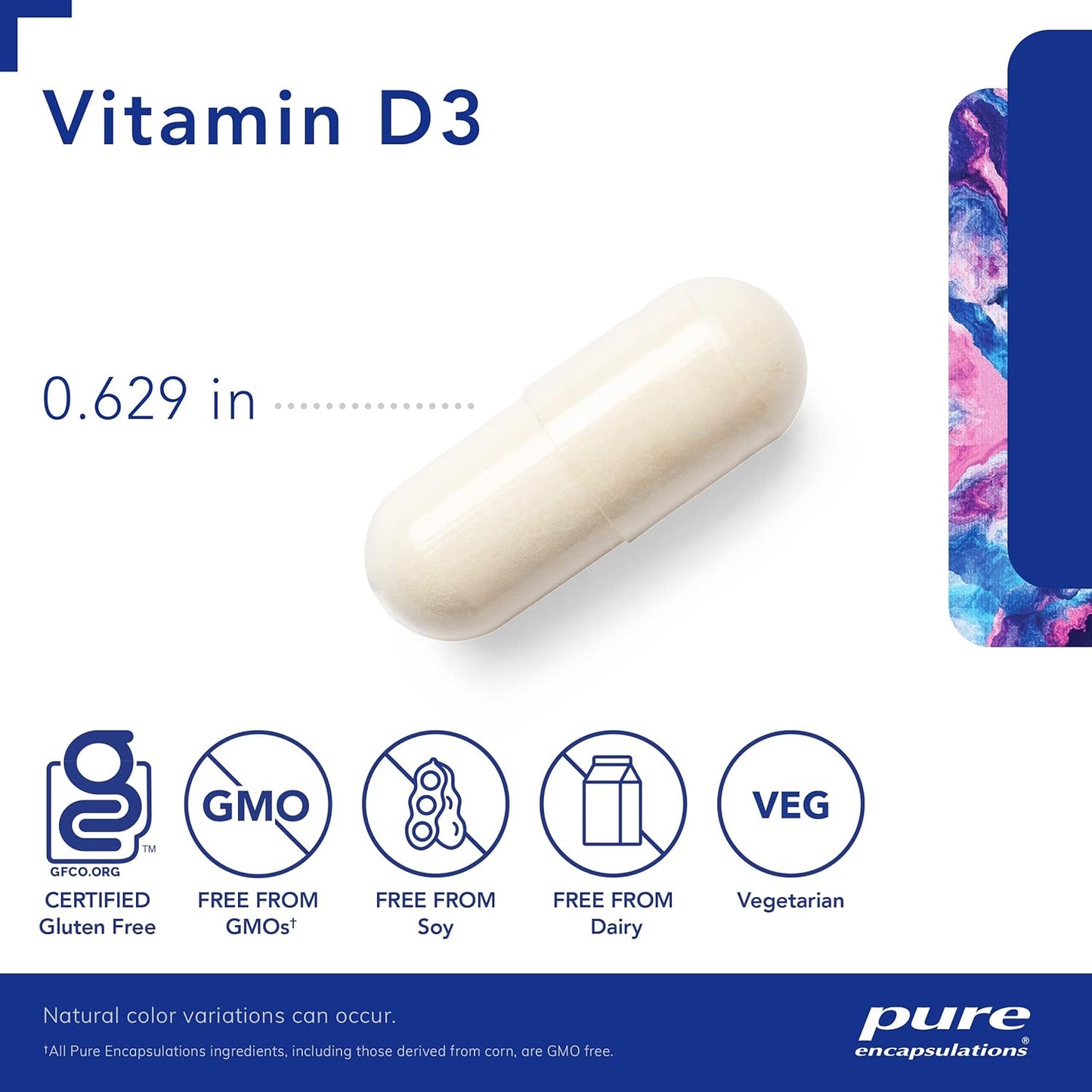 Premium Vitamin D3 Supplement 250 mcg (10,000 IU) for Bone, Joint, Breast, Heart, Colon & Immune Health - 60 Capsules by Pure Encapsulations